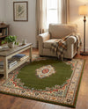 Tabriz Tapestry Collection Area Rug - Azerbaijan (Green) Rectangle Green  lifestyle 18