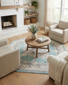 Beverly Grove Collection Area Rug -  Fairfax (Aqua) Octagon Aqua  lifestyle 68