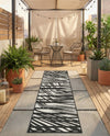 Urban Terrace Collection Area Rug -  Queens Runner Black and White  lifestyle 34