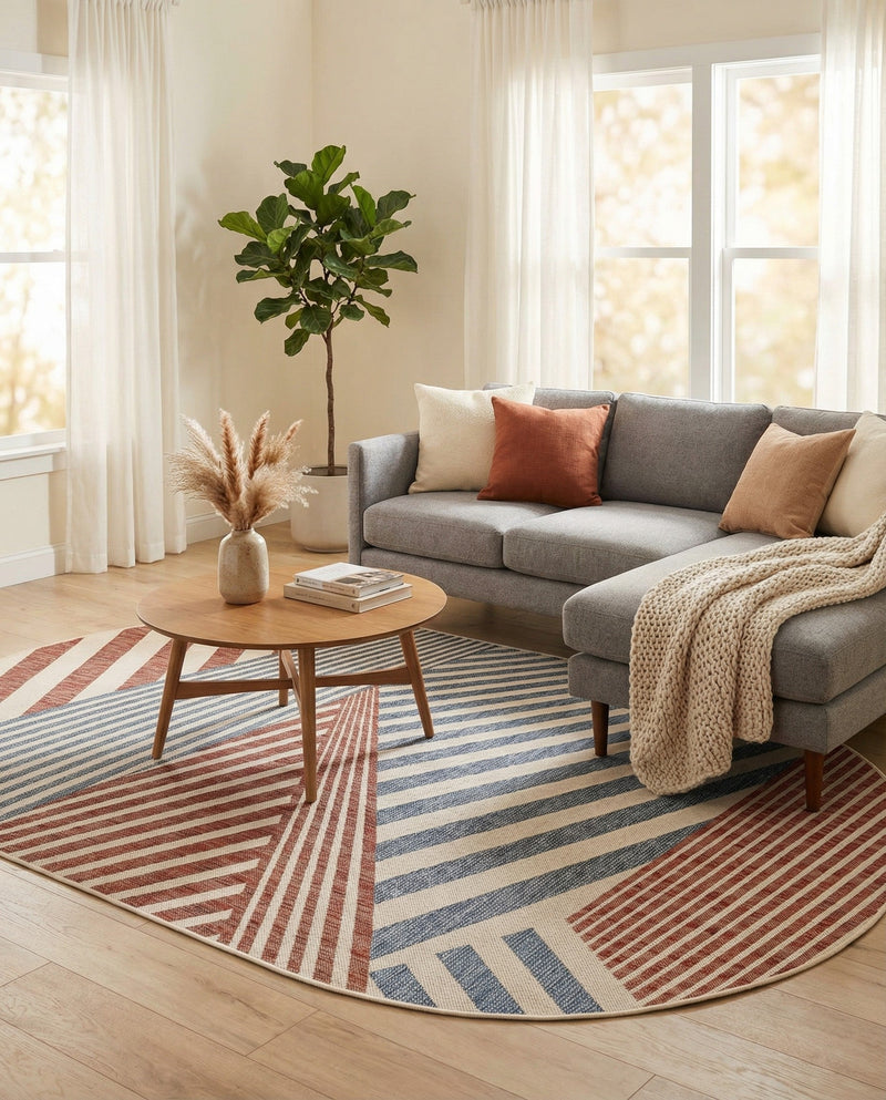 Urban Oasis Rugs Collection Area Rug -  Loft Oval Blue  lifestyle 50