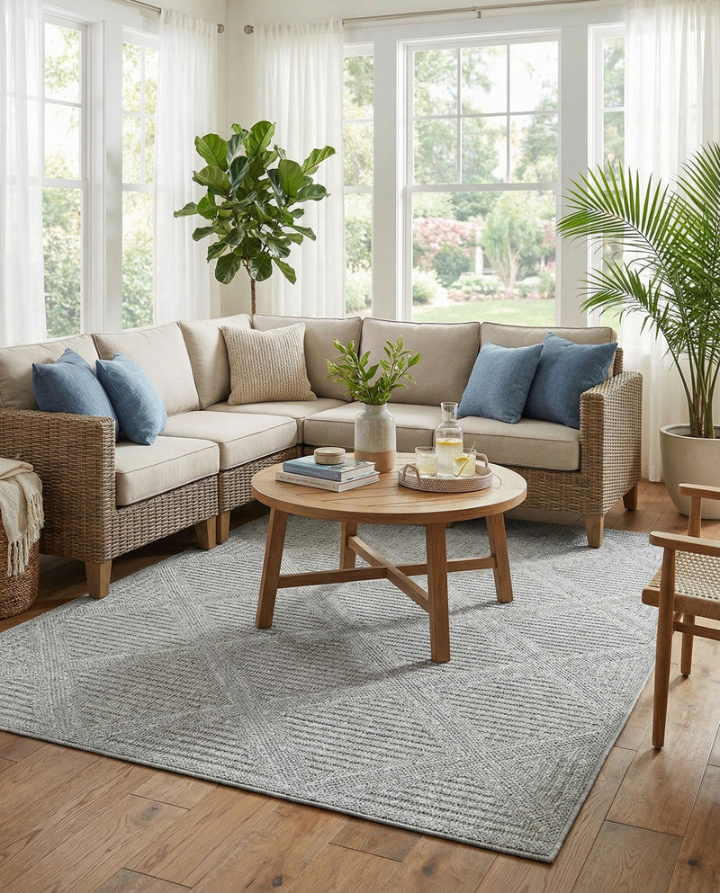 Savannah Pergola Collection Area Rug -  Eden Rectangle Light Gray  lifestyle 39