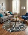 Trellis Mosaic Collection Area Rug -  Pergolatown (Blue Multi) Octagon Blue Multi  lifestyle 43
