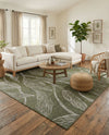 Seaside Blooms Collection Area Rug -  Evergreen (Green) Rectangle Green  lifestyle 7