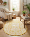 Tribal Terrace Treasures Collection Area Rug -  Incan Isle (Yellow) Oval Yellow  lifestyle 88