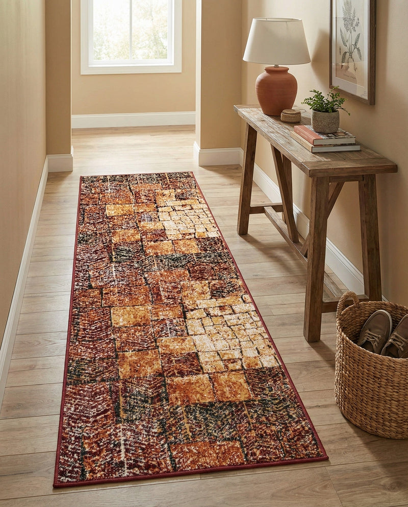 Seville Elegance Collection Area Rug - Cordoba Runner Rust Red  lifestyle 48
