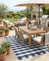 Sustainable Grid Indoor-Outdoor Oasis Collection Area Rug - Savannah Rectangle Navy Blue  lifestyle 44