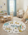 Wonder Tykes Collection Area Rug -  Spatter Round Ivory  lifestyle 40