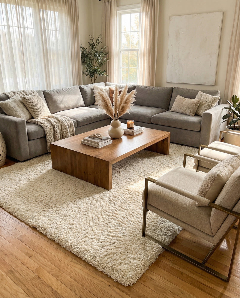 Plush Oasis Collection Area Rug - Serenity (Pure Ivory) Rectangle Pure Ivory  lifestyle 5