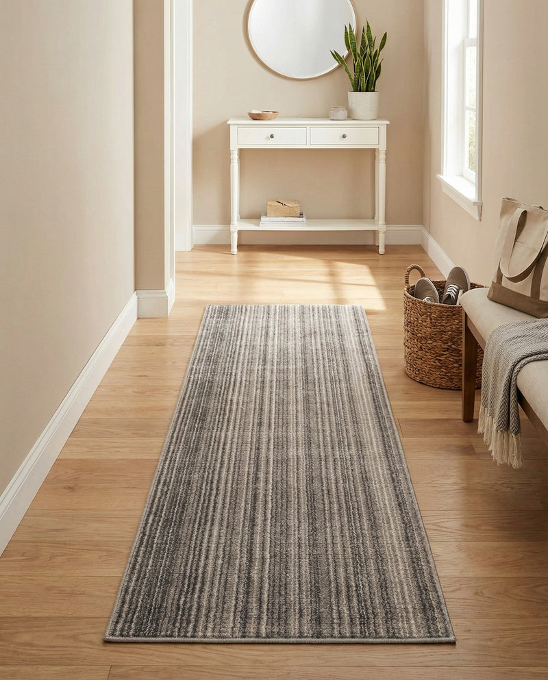 Jewel Oasis Collection Area Rug - Sapphire (Gray) Runner Gray  lifestyle 50