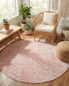 Garden Lattice Charm Collection Area Rug -  Pergola (Pink) Round Pink  lifestyle 56