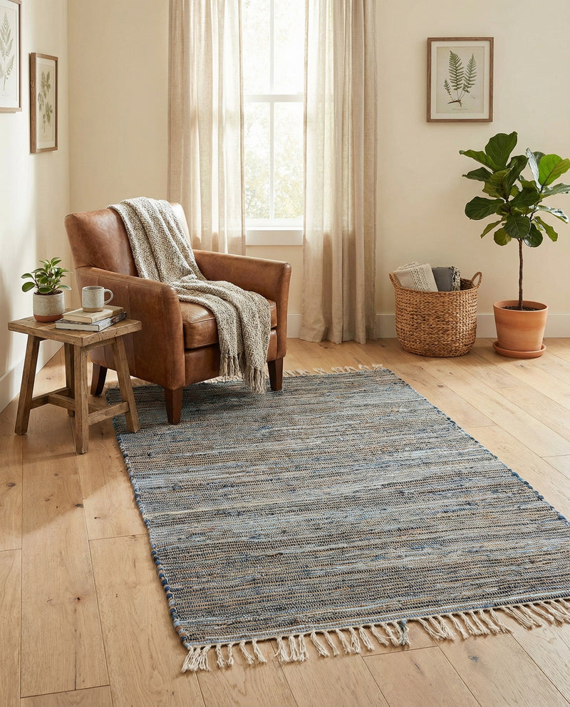 Osian Looms Collection Area Rug - Capri Rectangle Blue  lifestyle 17