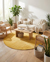 Soho Elegance Collection Area Rug - Chelsea (Gold) Round Gold  lifestyle 44