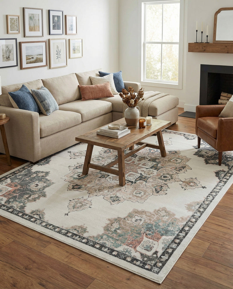 Beverly Grove Collection Area Rug - Melrose (Ivory) Rectangle Ivory  lifestyle 18