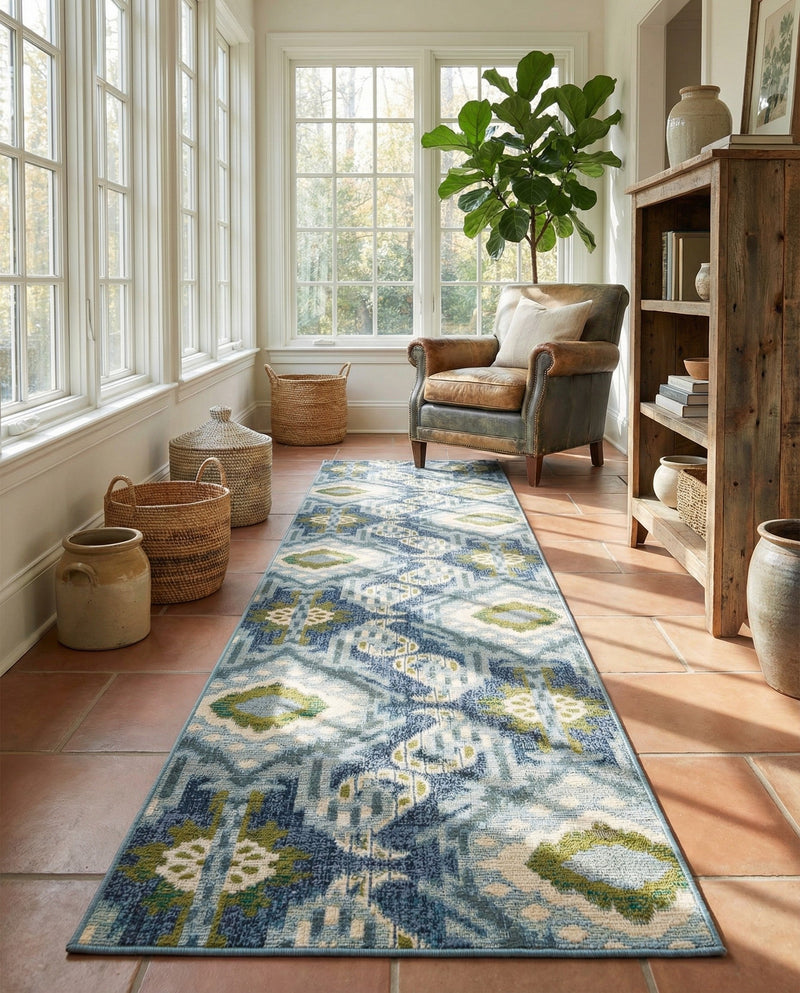 Urban Terrace Collection Area Rug -  Vista Runner Blue  lifestyle 57