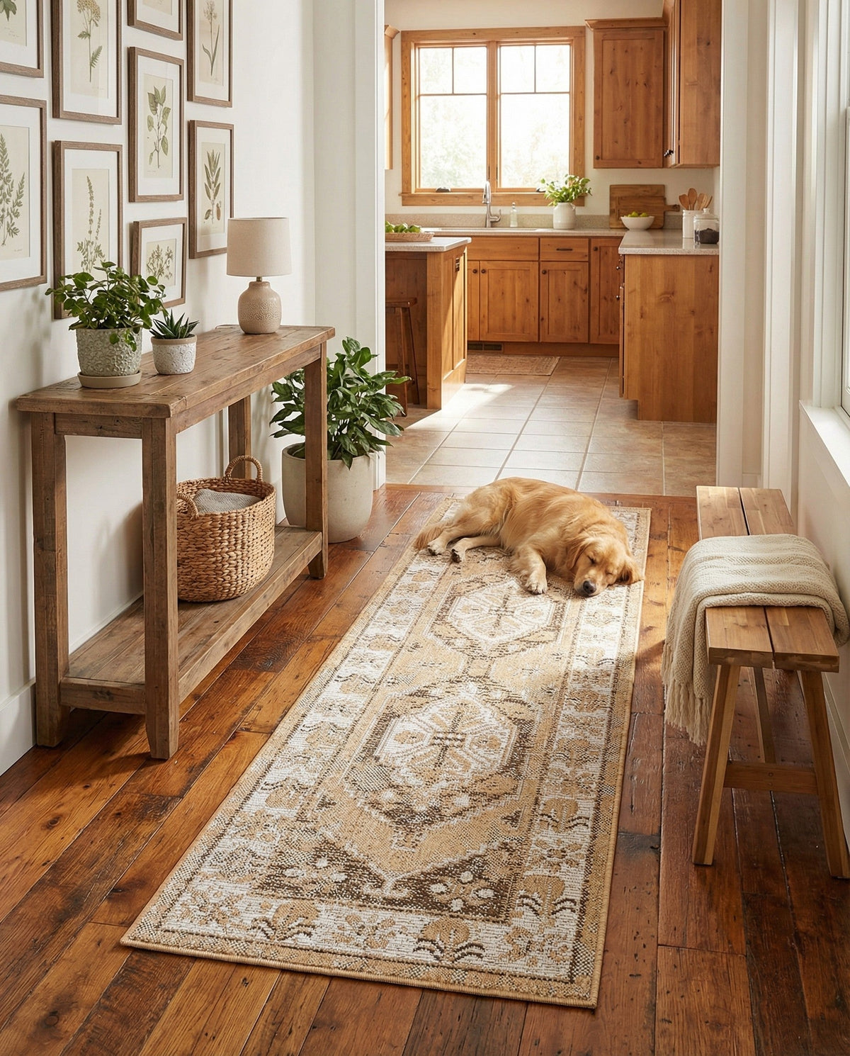 Patio Heritage Collection Area Rug -  Augusta (Natural) Runner Natural  lifestyle 97