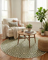 Urban Oasis Rugs Collection Area Rug -  Rooftop (Green) Round Green  lifestyle 19