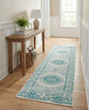 Patio Heritage Collection Area Rug -  Lafayette (Aqua) Runner Aqua  lifestyle 77