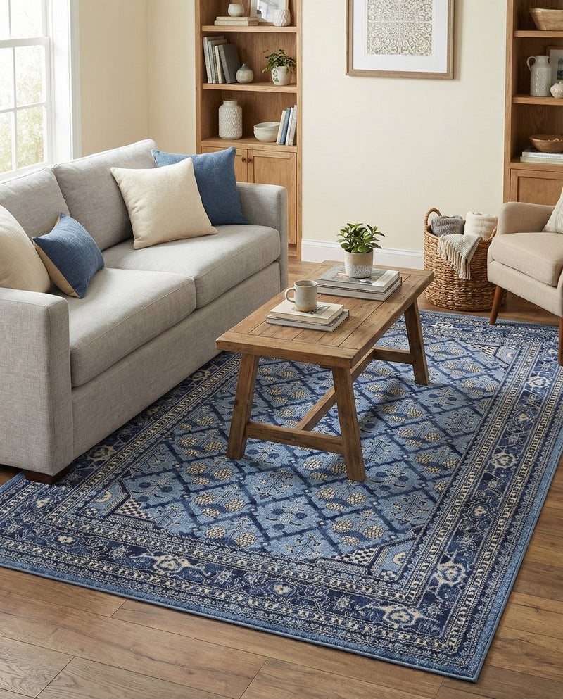 Horizon Collection Area Rug -  Aurora Rectangle Blue  lifestyle 21