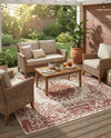 Patio Heritage Collection Area Rug -  Lafayette (Rust Red) Square Rust Red  lifestyle 67