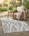 Seaside Blooms Collection Area Rug -  Evergreen (Charcoal Ivory) Rectangle Charcoal Ivory  lifestyle 7