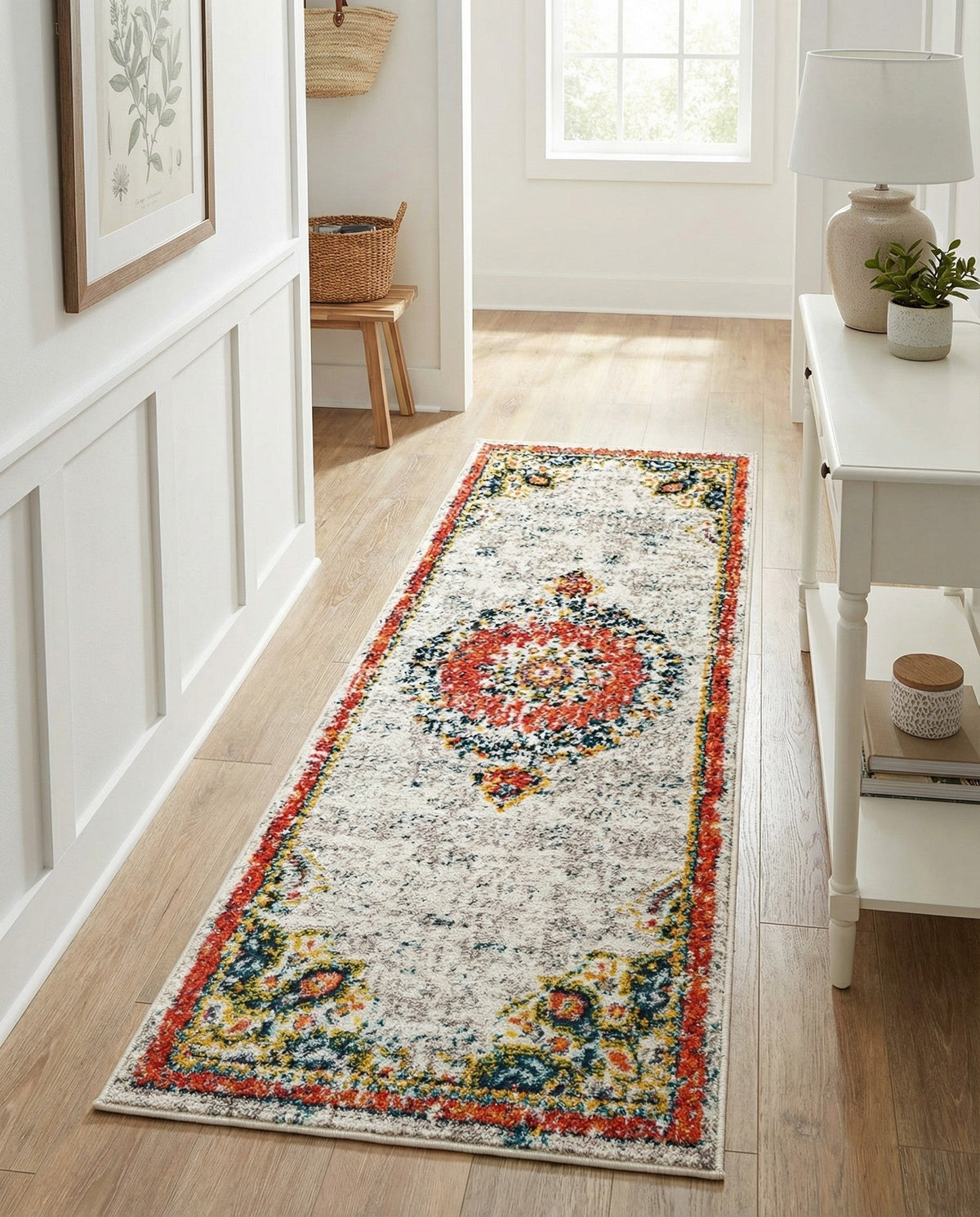 Brighton Terrace Collection Area Rug - Hove (Ivory) Runner Ivory  lifestyle 111