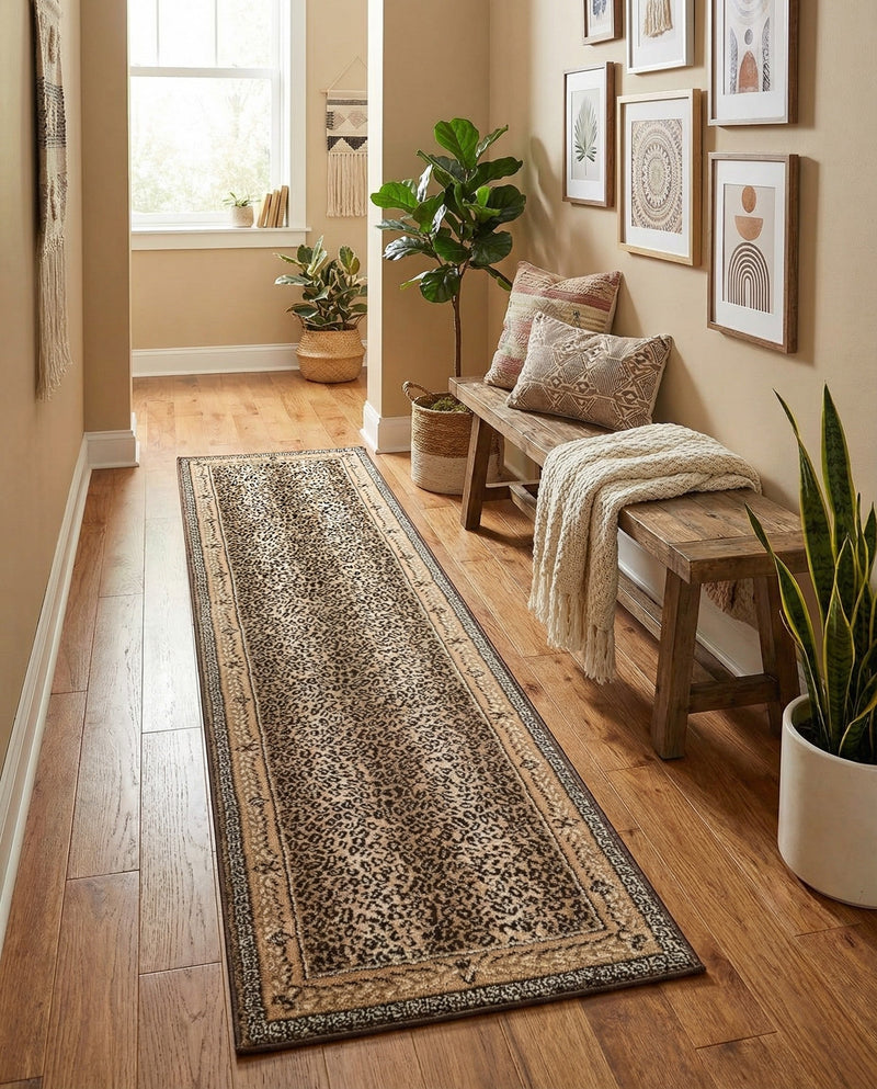 Savannah Sojourn Collection Area Rug -  Limpopo Runner Brown  lifestyle 75