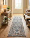 Seville Stripes Collection Area Rug - Cadiz (Blue) Runner Blue  lifestyle 72