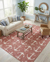 Seaside Haven Rugs Collection Area Rug - Sapphire (Rust Red) Rectangle Rust Red  lifestyle 4