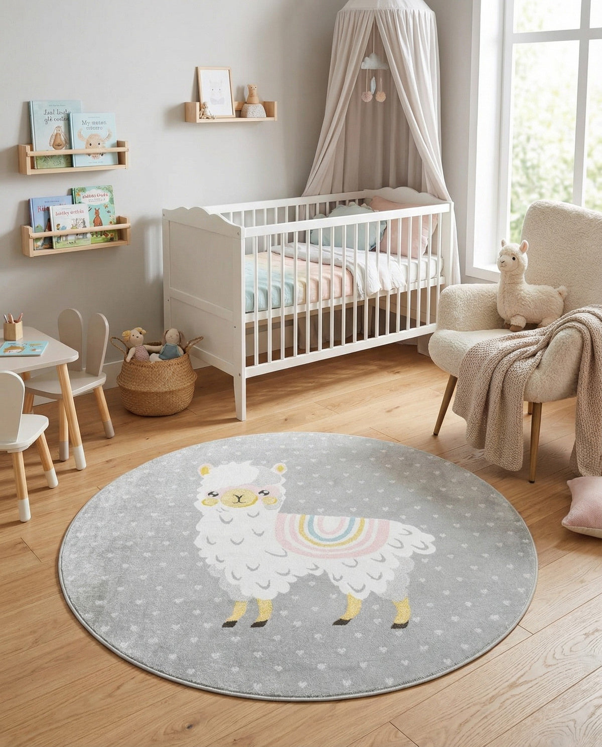 Wonder Tykes Collection Area Rug -  Marvel Round Gray  lifestyle 82