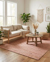 Woven Seaside Jute Collection Area Rug - Savannah (Light Pink) Rectangle Light Pink  lifestyle 20