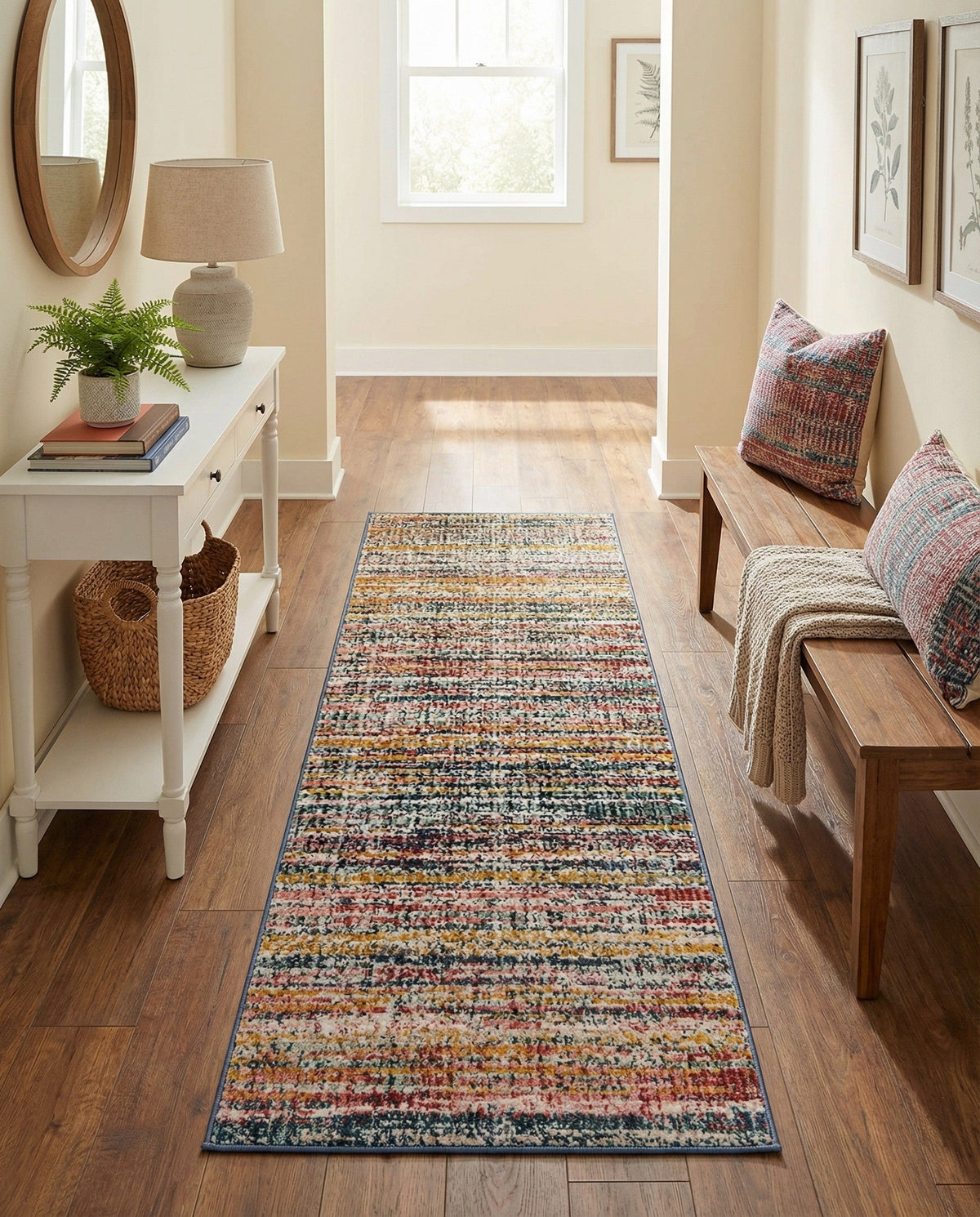 Jewel Oasis Collection Area Rug - Sapphire (Multi) Runner Multi  lifestyle 128