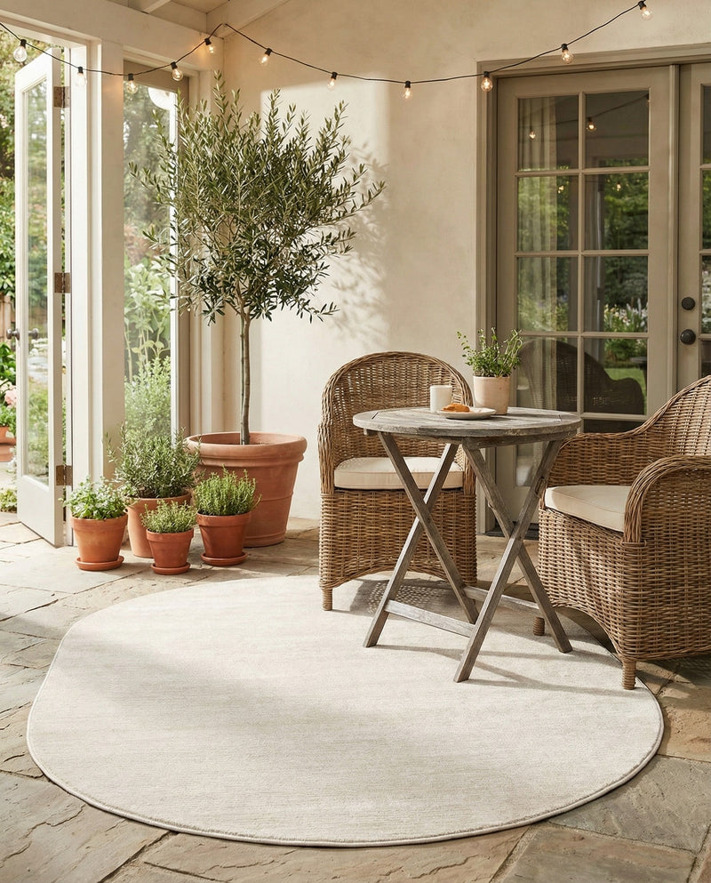 Bloomsbury Elegance Collection Area Rug -  Kensington (Ivory) Oval Ivory  lifestyle 74
