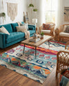 Colorburst Oasis Collection Area Rug -  Lagoon Rectangle Multi  lifestyle 24