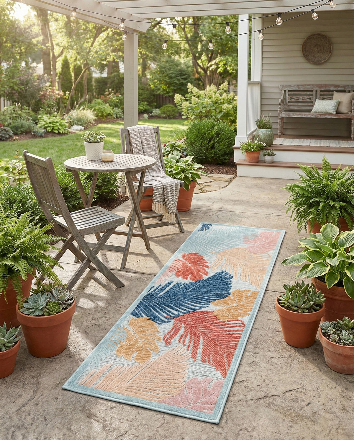 Seaside Blooms Collection Area Rug -  Tranquil Runner Multi  lifestyle 112