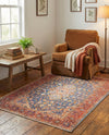 Heritage Elegance Collection Area Rug -  Hearst Rectangle Navy Blue  lifestyle 7