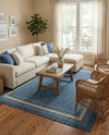 Terrace Fringe Collection Area Rug - Veranda (Blue) Rectangle Blue  lifestyle 17