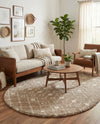 Berber Lattice Shag Collection Area Rug - Atlas (Light Brown) Oval Light Brown  lifestyle 28