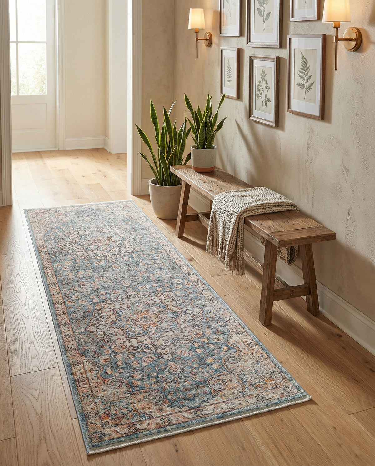Coastal Haven Collection Area Rug - Seabreeze (Blue) Runner Blue  lifestyle 96