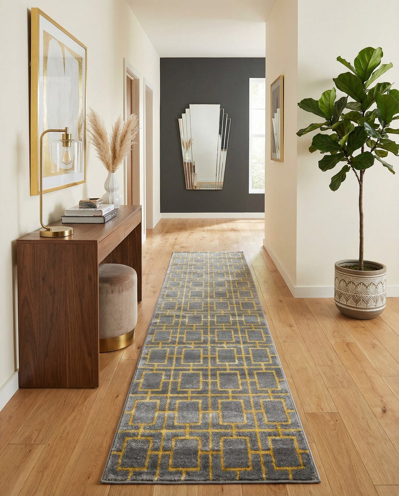 Hollywood Luxe Collection Area Rug -  Beverly (Gray Gold) Runner Gray Gold  lifestyle 54