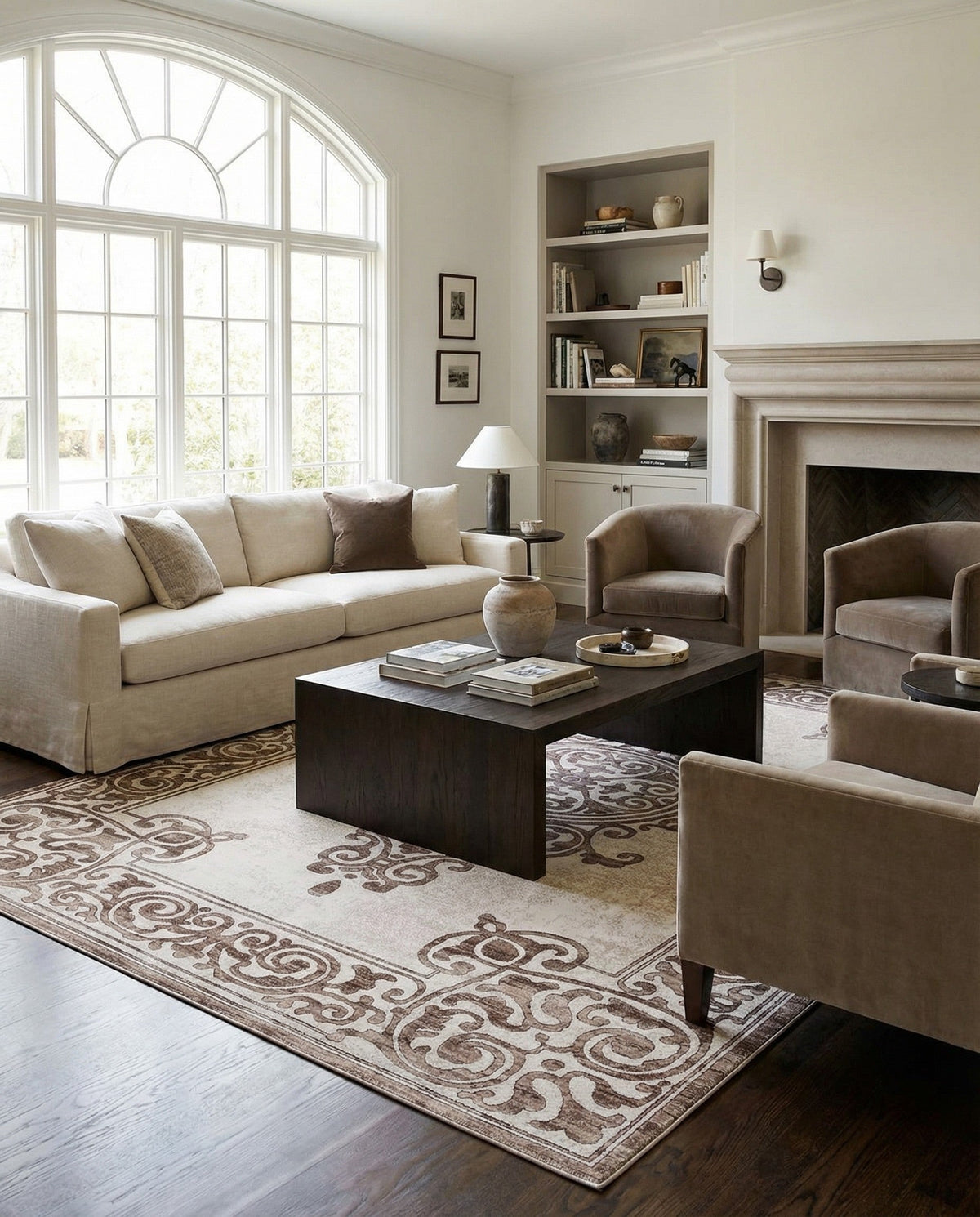 Sanctuary Retreat Collection Area Rug - Haven Rectangle Chocolate Brown  lifestyle 37