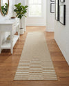 Seaside Stripes Collection Area Rug - Cabana (Taupe) Runner Taupe  lifestyle 37