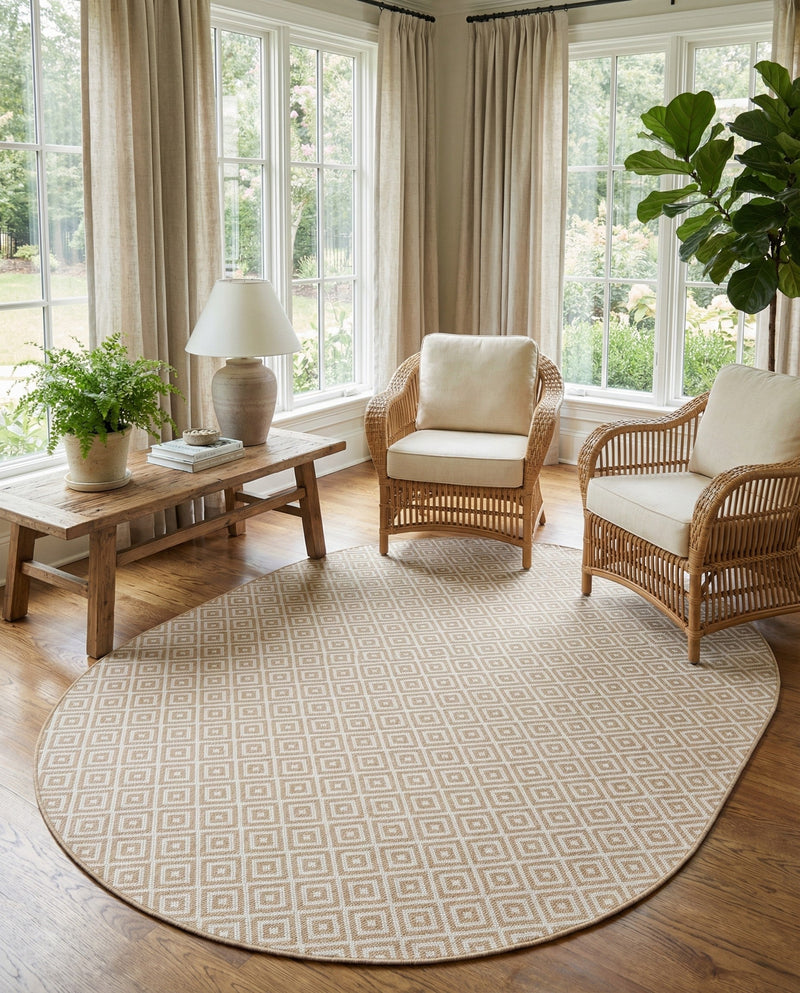 Urban Oasis Rugs Collection Area Rug -  Rooftop (Beige) Oval Beige  lifestyle 20