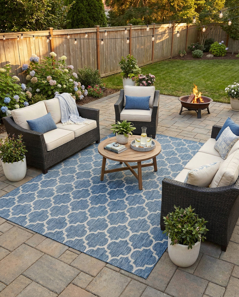 Savannah Pergola Collection Area Rug - Arbor (Navy Blue) Rectangle Navy Blue  lifestyle 34