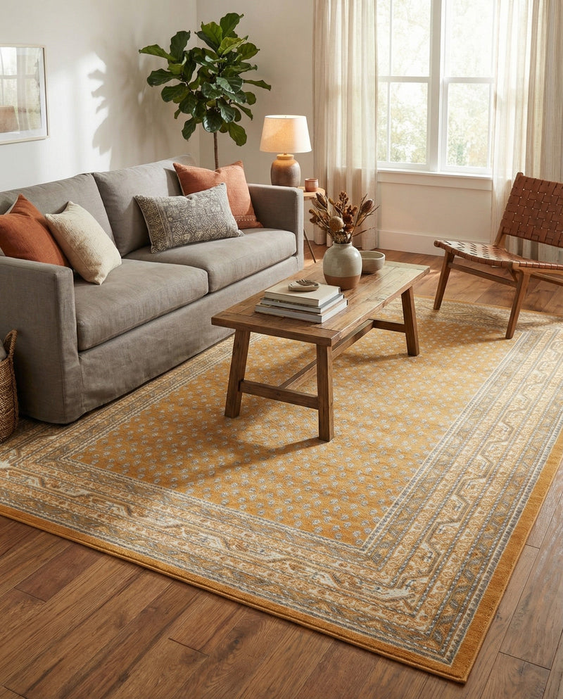 Soho Elegance Collection Area Rug -  Mercer (Orange) Rectangle Orange  lifestyle 12