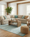Metro Heights Collection Area Rug -  Chelsea Rectangle Teal  lifestyle 40