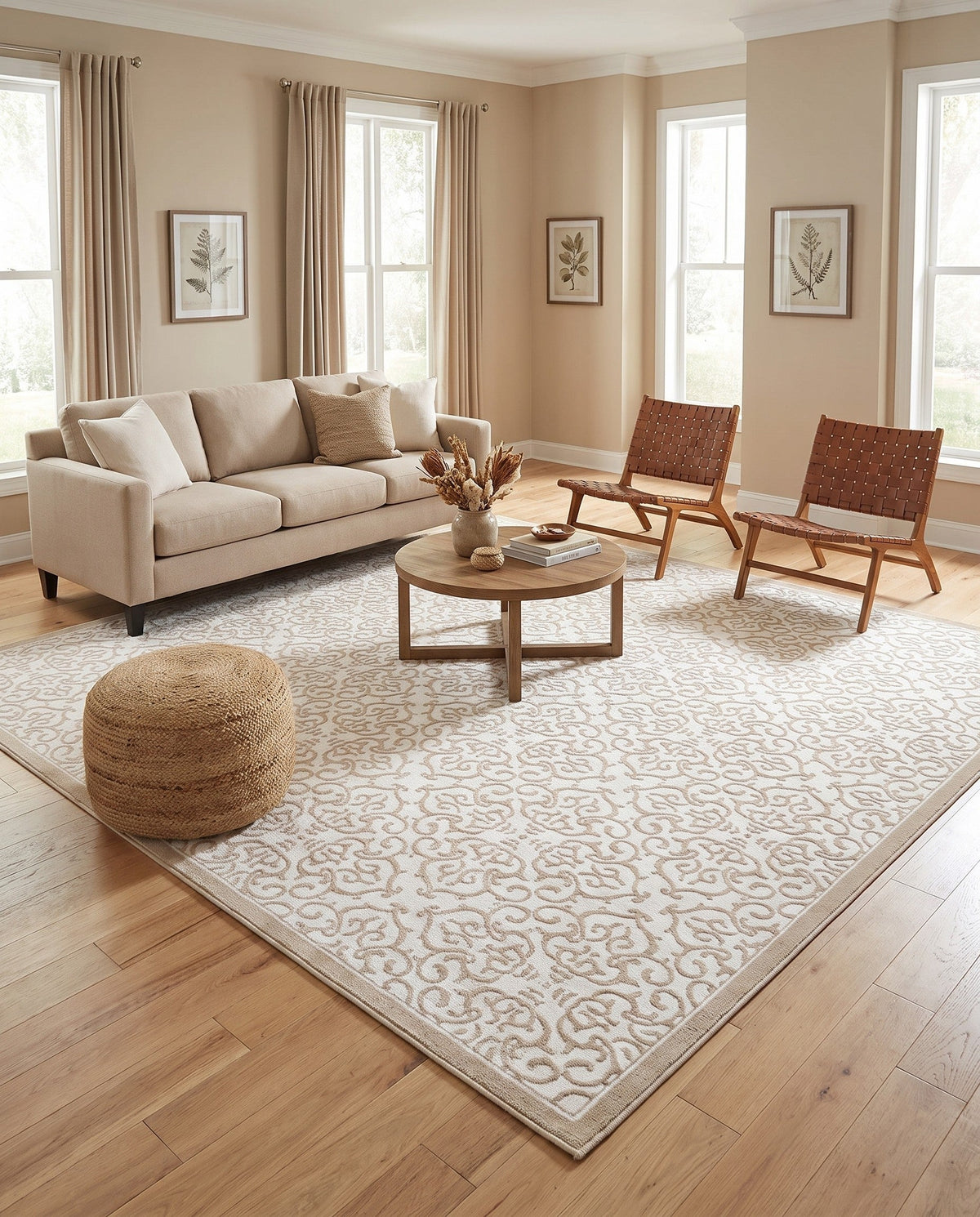 Andes Summit Collection Area Rug -  Pichincha Square Snow White  lifestyle 112