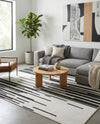 Urban Terrace Collection Area Rug -  Riverside Rectangle Black and White  lifestyle 9