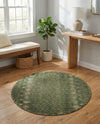 Garden Lattice Charm Collection Area Rug -  Pergola (Green) Round Green  lifestyle 41