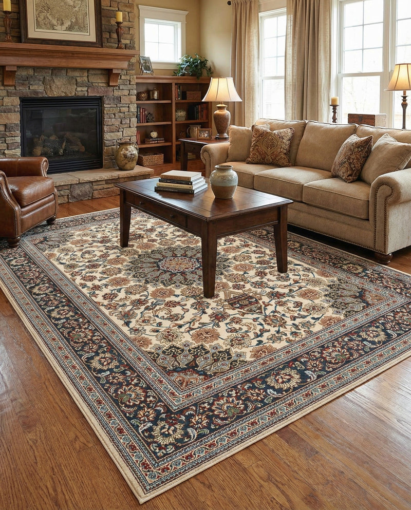 Patio Heritage Collection Area Rug -  Bower Rectangle Ivory  lifestyle 10