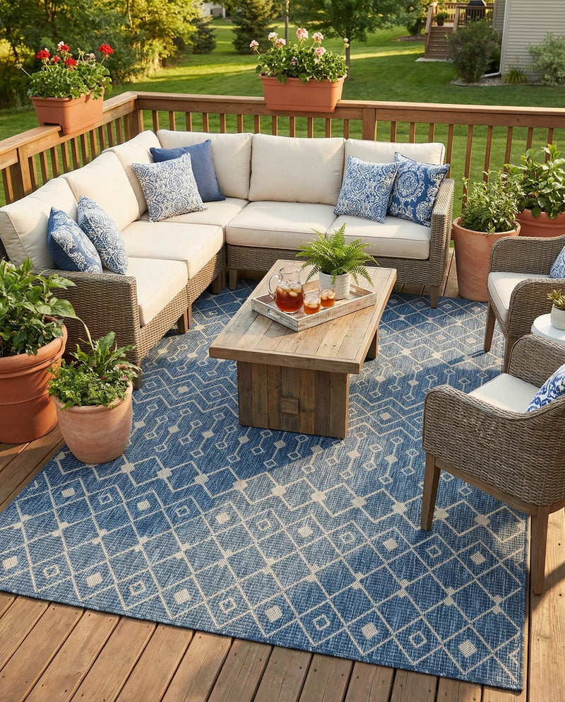 Savannah Pergola Collection Area Rug -  Pergola (Blue) Rectangle Blue  lifestyle 9